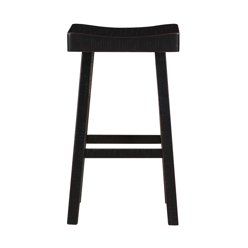 Pemberly Row Modern 4-Piece Pack Wood Pub Height Set in Black