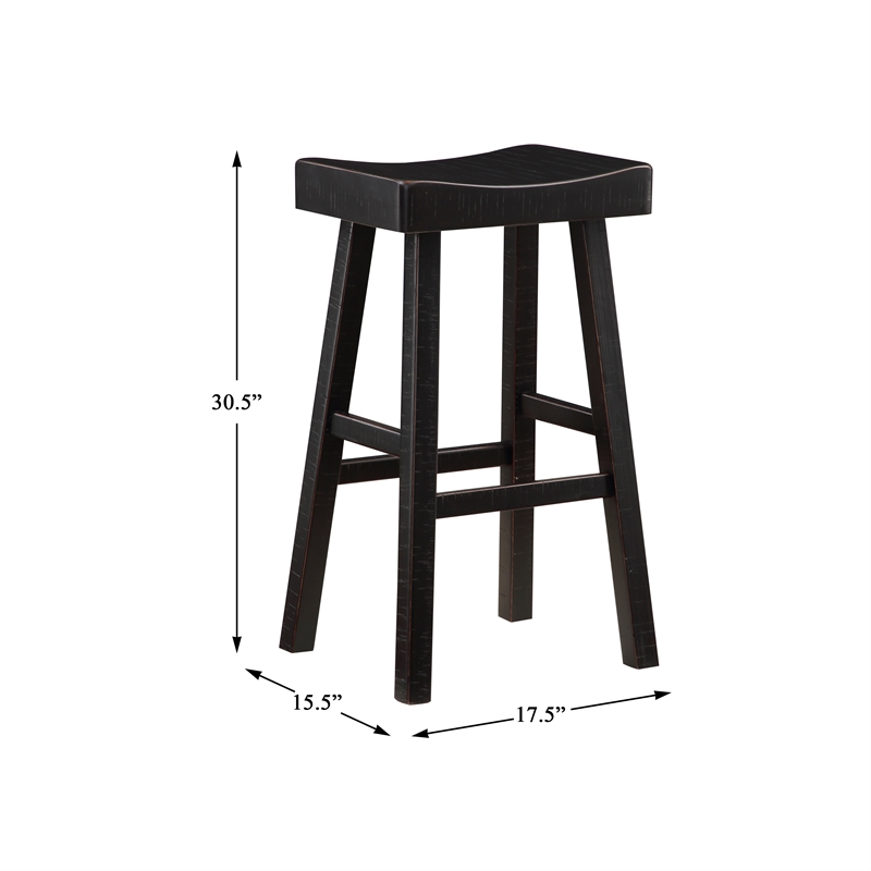 Pemberly Row Modern 4-Piece Pack Wood Pub Height Set in Black