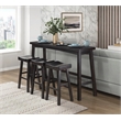 Pemberly Row Modern 4-Piece Pack Wood Pub Height Set in Black