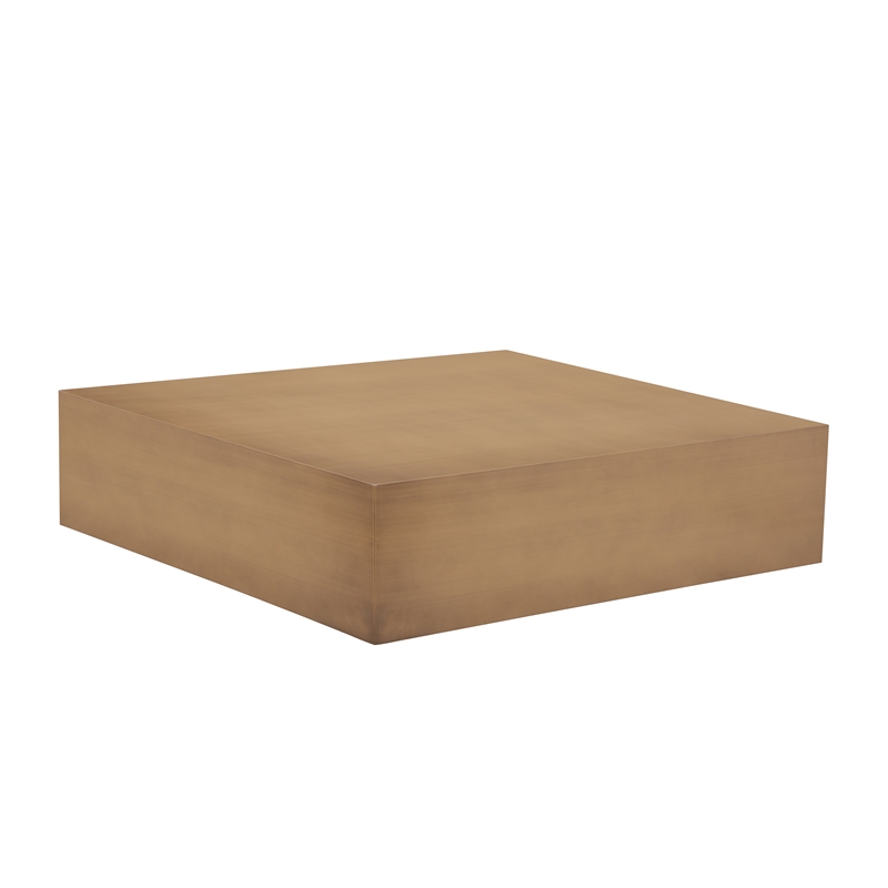 Pemberly Row Modern / Contemporary Coffee Table in Brushed Brass