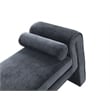Pemberly Row Contemporary Bench with Solid Wood Frame in Black