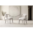 Pemberly Row Dining Armchair with Solid Wood Frame in Ivory - Set of 2
