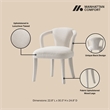 Pemberly Row Dining Armchair with Solid Wood Frame in Ivory - Set of 2