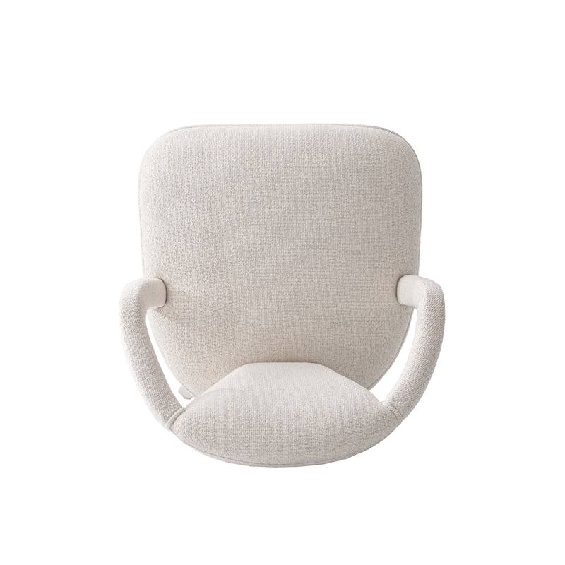 Pemberly Row Dining Armchair with Solid Wood Frame in Ivory - Set of 2