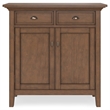 Pemberley Row Solid Wood Brown Storage Cabinet Rectangular Adjustable Shelves 36