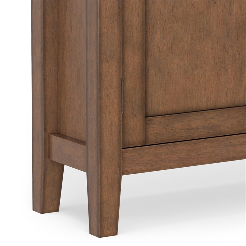 Pemberley Row Solid Wood Brown Storage Cabinet Rectangular Adjustable Shelves 36