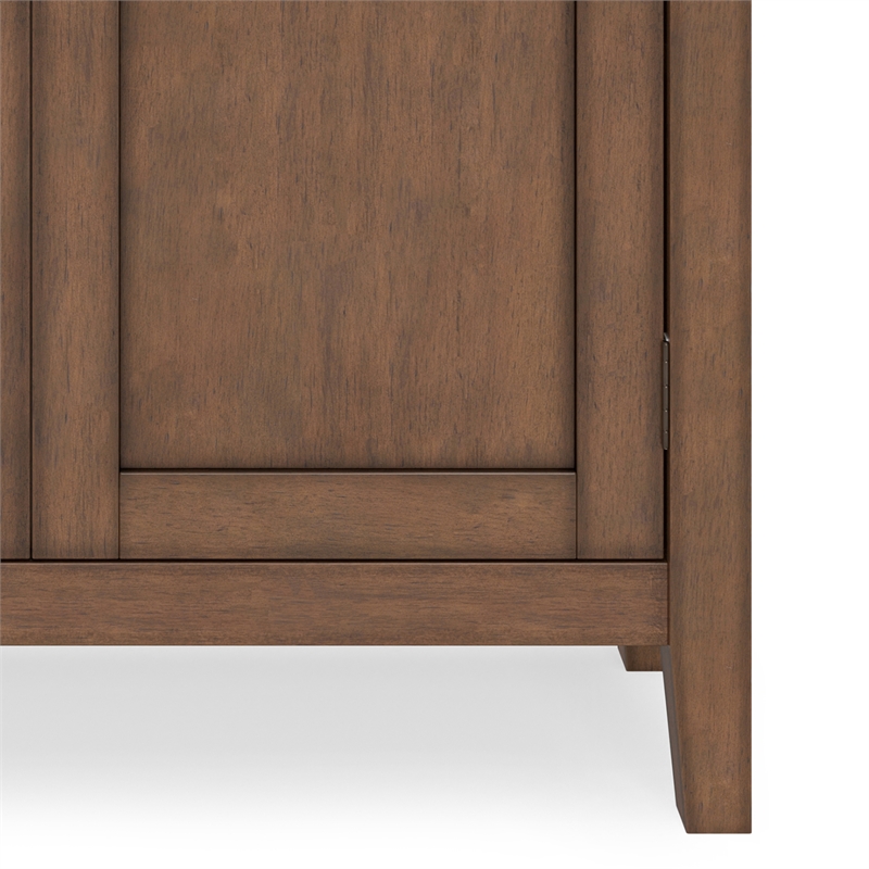 Pemberley Row Solid Wood Brown Storage Cabinet Rectangular Adjustable Shelves 36