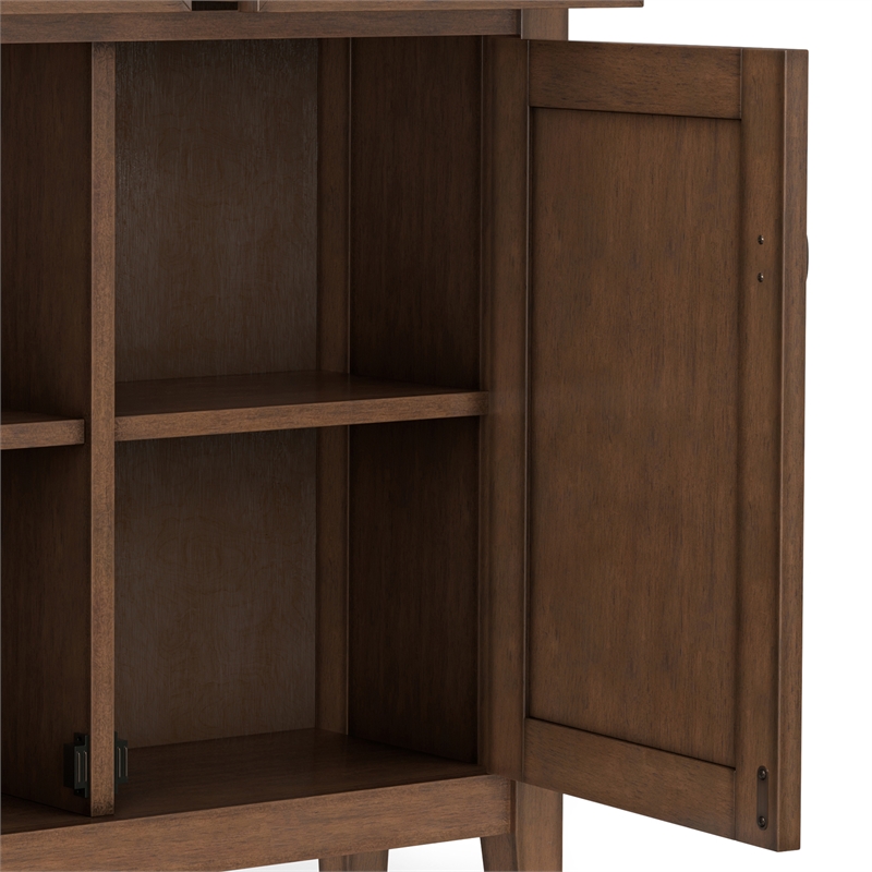 Pemberley Row Solid Wood Brown Storage Cabinet Rectangular Adjustable Shelves 36