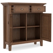 Pemberley Row Solid Wood Brown Storage Cabinet Rectangular Adjustable Shelves 36