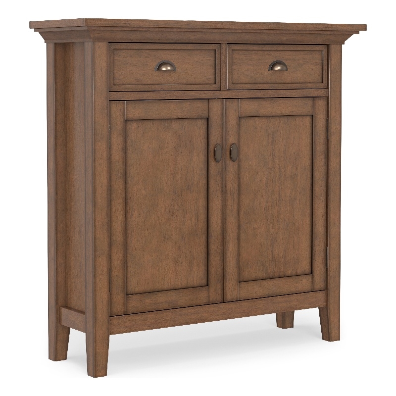Pemberley Row Solid Wood Brown Storage Cabinet Rectangular Adjustable Shelves 36