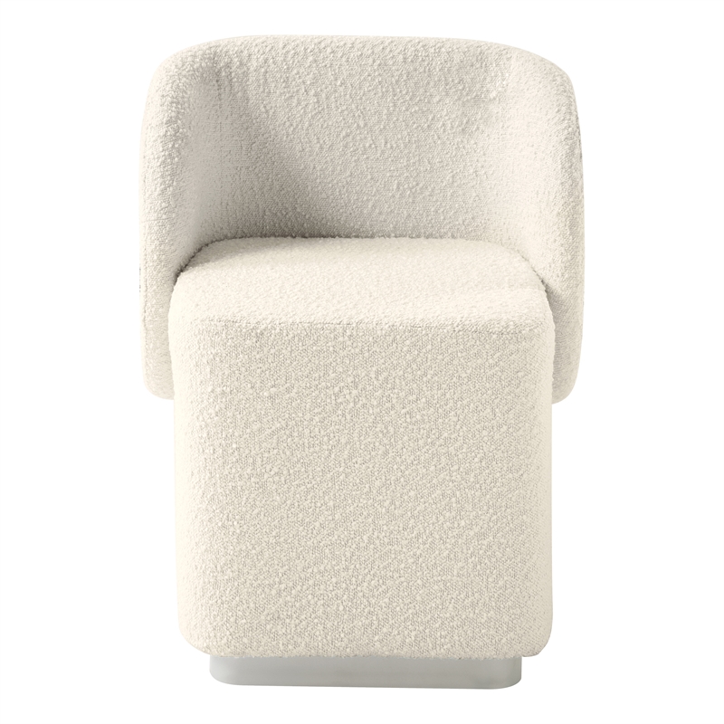 Pemberly Row Vanity Chair in Textured Cream Fabric Fully Assembled