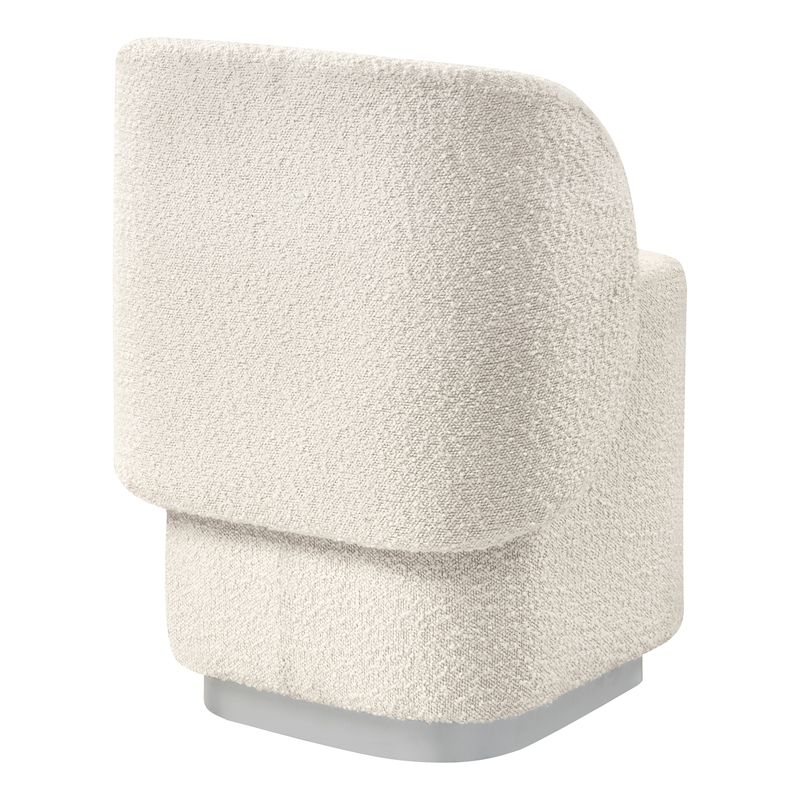 Pemberly Row Vanity Chair in Textured Cream Fabric Fully Assembled