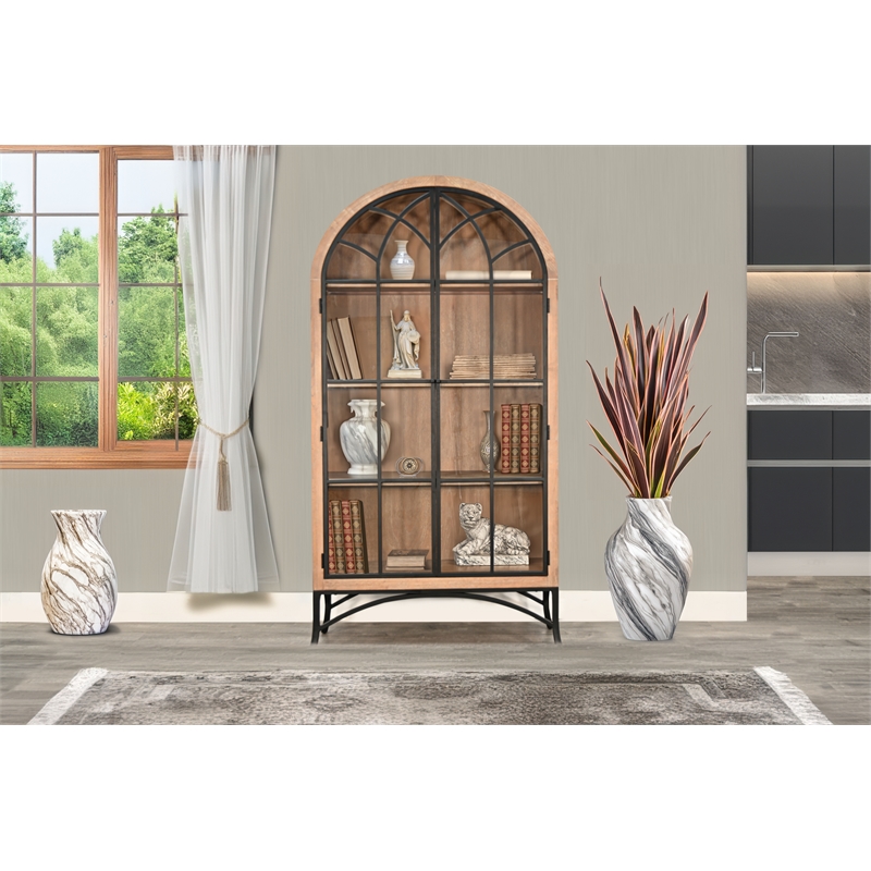 Pemberley Row Oak Glass Display Cabinet