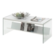 Pemberly Row Modern Coffee Table in Faux White Marble Wood Finish