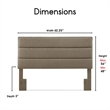 Pemberly Row Contemporary Queen Upholstered Headboard in Brown