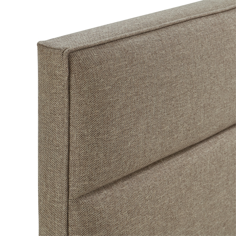 Pemberly Row Contemporary Queen Upholstered Headboard in Brown