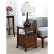 Pemberly Row End Table Nightstand Bedside Square in Wood - Espresso