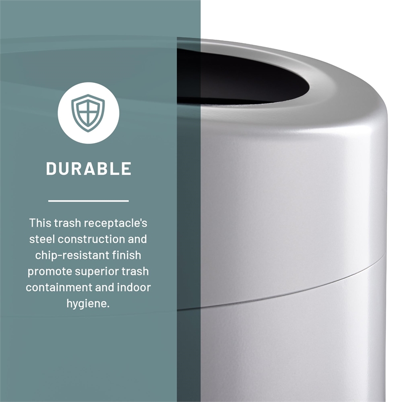 Pemberly Row Open Top Trash Receptacle with Liner 9920BL Black