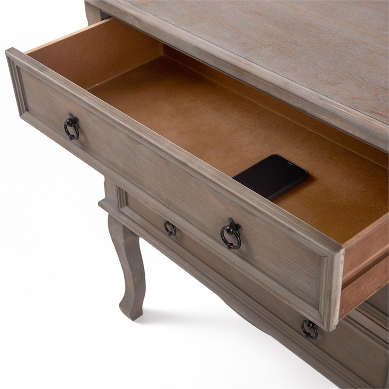Pemberly Row Modern / Contemporary Wood 3 Drawer Chest in Gray