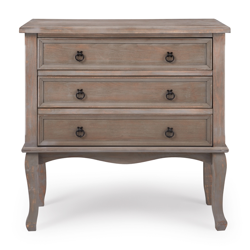 Pemberly Row Modern / Contemporary Wood 3 Drawer Chest in Gray