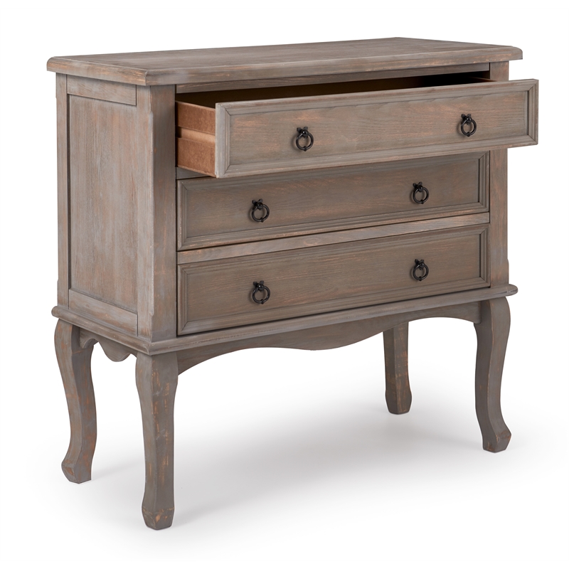Pemberly Row Modern / Contemporary Wood 3 Drawer Chest in Gray
