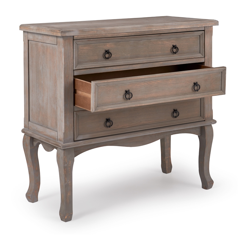 Pemberly Row Modern / Contemporary Wood 3 Drawer Chest in Gray