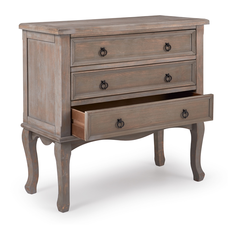 Pemberly Row Modern / Contemporary Wood 3 Drawer Chest in Gray