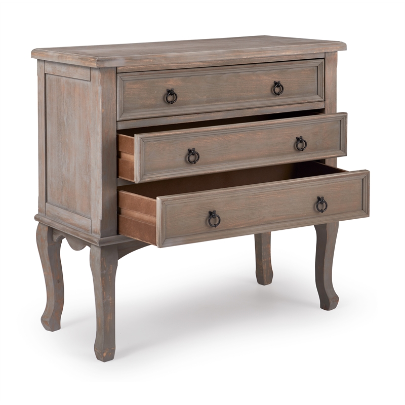 Pemberly Row Modern / Contemporary Wood 3 Drawer Chest in Gray