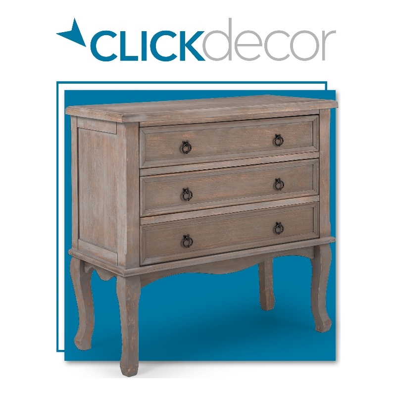 Pemberly Row Modern / Contemporary Wood 3 Drawer Chest in Gray