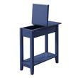 Pemberly Row Contemporary Flip Top End Table in Blue Wood Finish