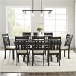 Pemberly Row Contemporary 9 Piece Wood Dining Set in Slate/Cream