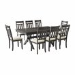 Pemberly Row Contemporary 9 Piece Wood Dining Set in Slate/Cream