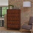 Pemberly Row Contemporary Wood 5 Drawer Chest in Antique Brown