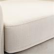 Pemberly Row White Linen Fabric Upholstered Swivel and Rocker Barrel Chair