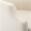 Pemberly Row White Linen Fabric Upholstered Swivel and Rocker Barrel Chair