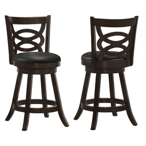 Pemberly Row Wood Swivel Counter Height Stools in Cappuccino