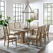 Pemberly Row 9 Piece Contemporary Wood Dining Set in Rustic Brown