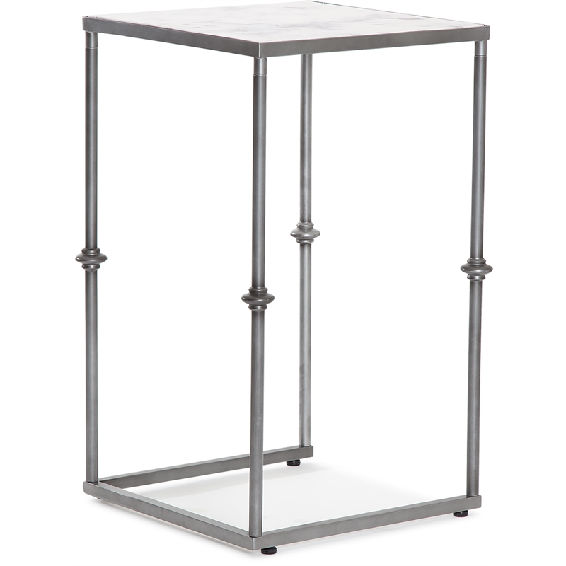 Pemberly Row Modern / Contemporary Solid Marble Side Table White