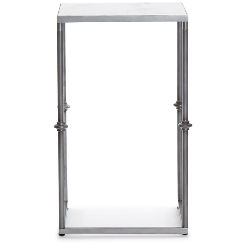 Pemberly Row Modern / Contemporary Solid Marble Side Table White