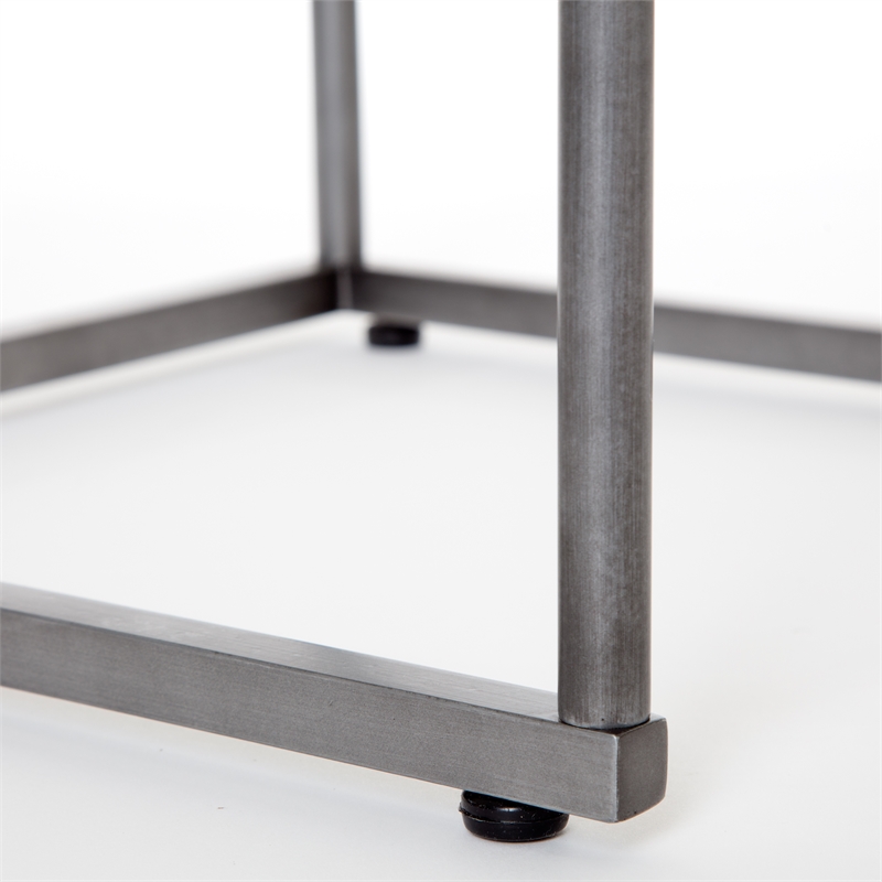 Pemberly Row Modern / Contemporary Solid Marble Side Table White