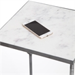 Pemberly Row Modern / Contemporary Solid Marble Side Table White