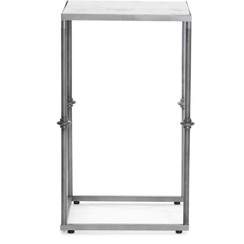 Pemberly Row Modern / Contemporary Solid Marble Side Table White
