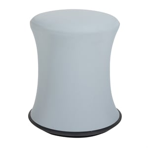 Pemberly Row Height Stool with White Frame and Gray Fabric 18&quot-26&quot