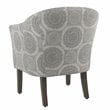 Pemberly Row Transitional Wood and Fabric Barrel Accent Chair in Gray