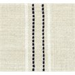 Pemberly Row Modern Metal and Fabric Stripe X-base Ottoman in Black and White