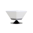 Pemberly Row Contemporary Faux Leather Swivel Ottoman in White
