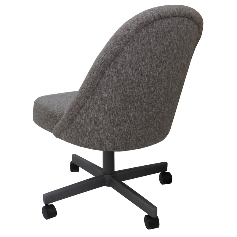 Pemberly Row Swivel Metal Dining Caster Chair - Mojave Gray - Gray