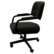 Pemberly Row Swivel Tilt Kitchen Caster Chair with Wheels - Black Vinyl - Black