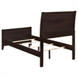 Pemberly Row Upholstered Faux Leather Twin Panel Bed in Black