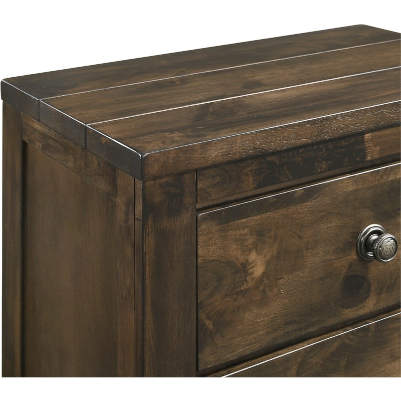 Pemberly Row Modern Solid Wood Bedroom Nightstand in Rustic Gray